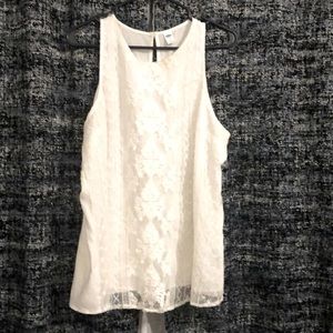 White lacy tank